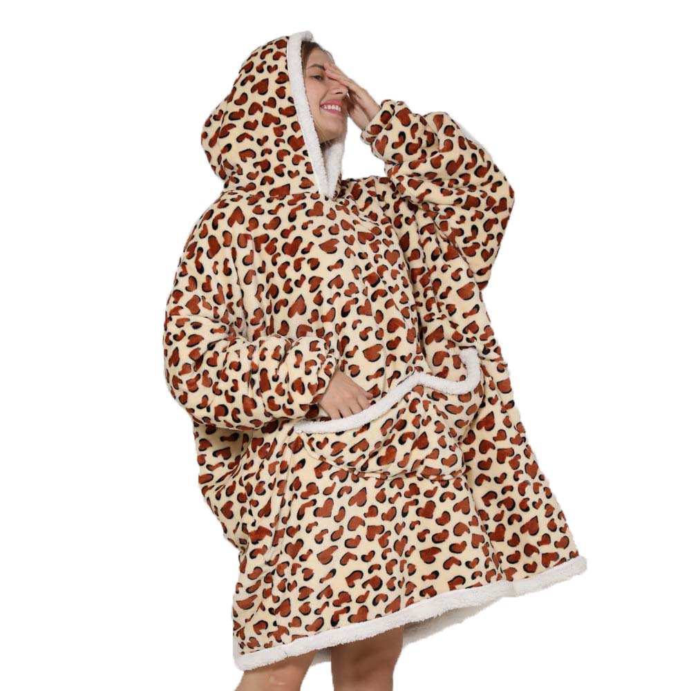 Sherpa Hoodie Fleece - Kadınlar için tembel Hoodie battaniye boy