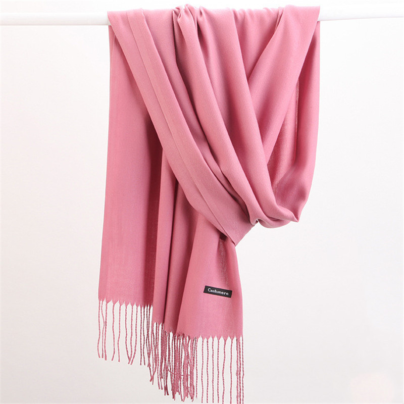 Cashmere Pashmina Wrap - Moda Düz Renk 2023 Kadın Eşarp