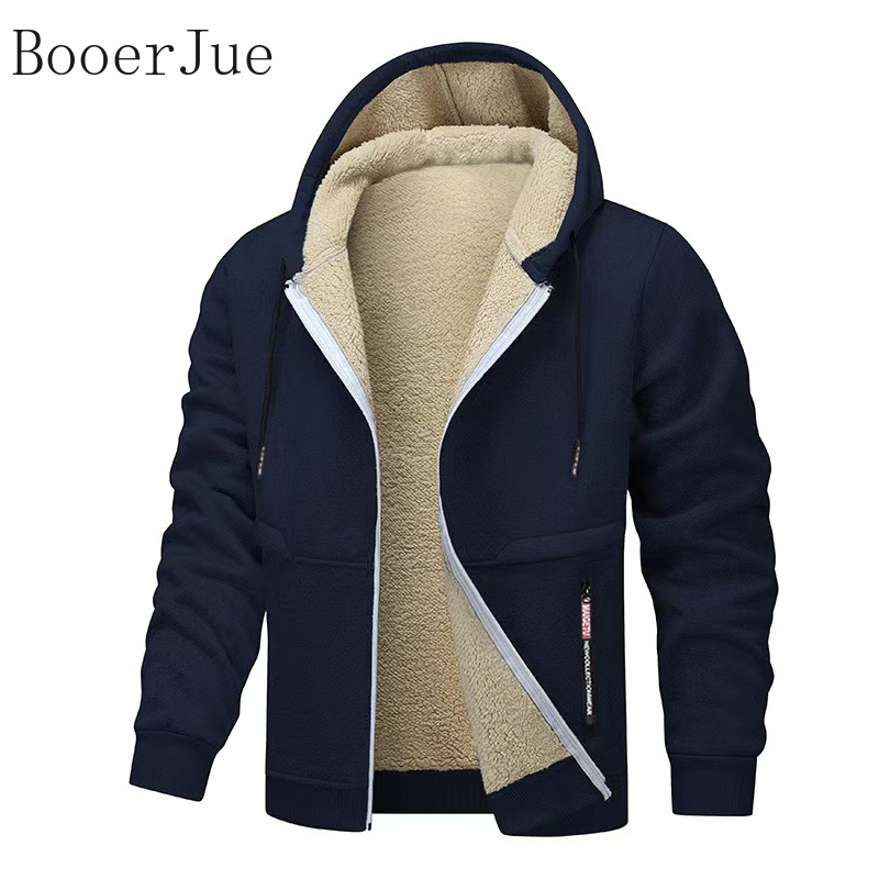 Sherpa Hoodie Fleece - Kalın Sherpa Astarlı Kapüşonlu Fermuarlı Ceket