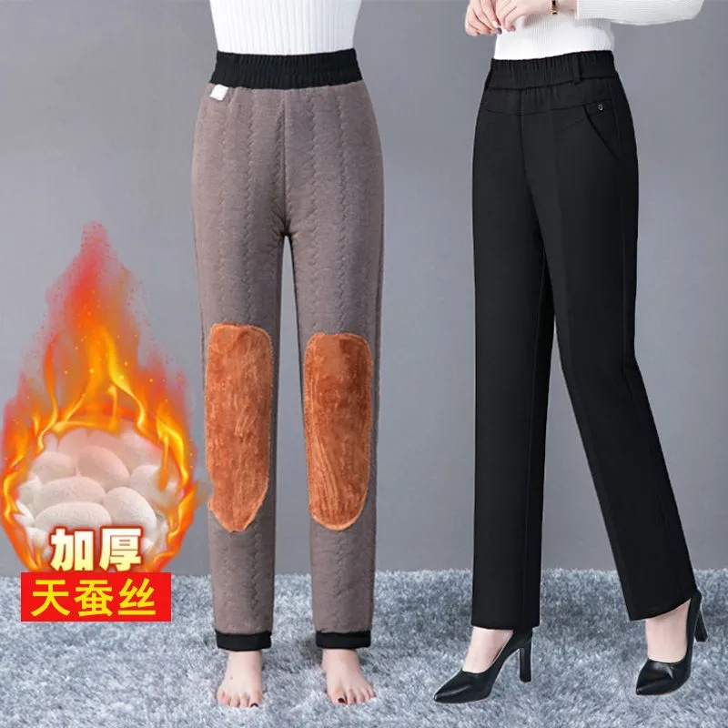 Corduroy Pant Warm - Düz bacak pantolon kadın sonbahar/kış 2022New