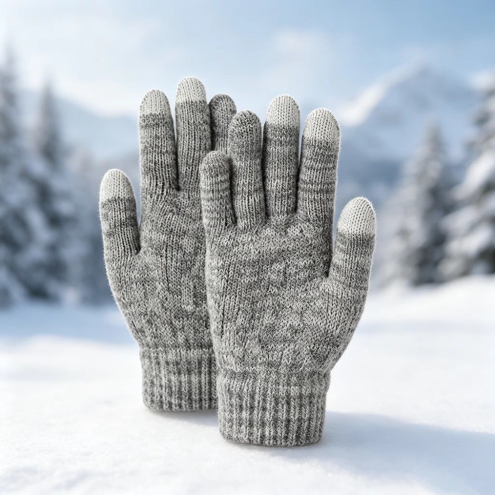Touch Screen Gloves - 2 adet/takım moda kış çocuk şapka