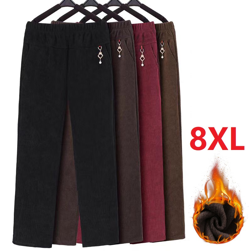 Corduroy Pant Warm - Yüksek Kaliteli Kadife Düz Pantolon Kadın