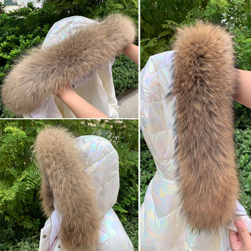 Shawl Wrap Winter - Ceket için gerçek kürk yaka Parkas