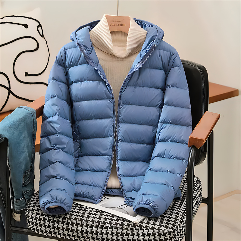 Down Jacket Packable - Artı boyutu kadınlar kapşonlu kore İnce