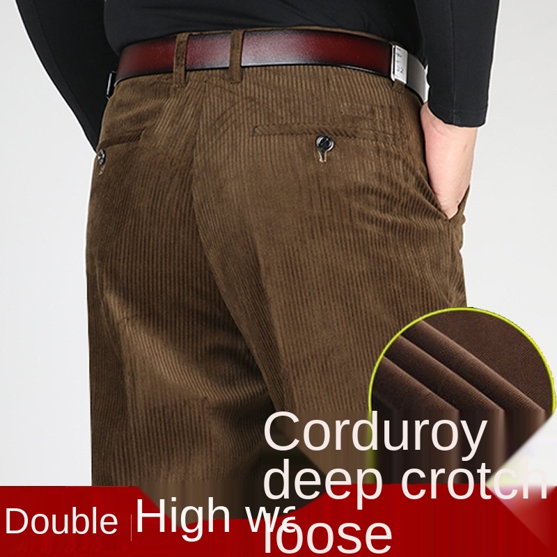 Corduroy Pant Warm - Çift pilili kadife pantolon erkekler siyah