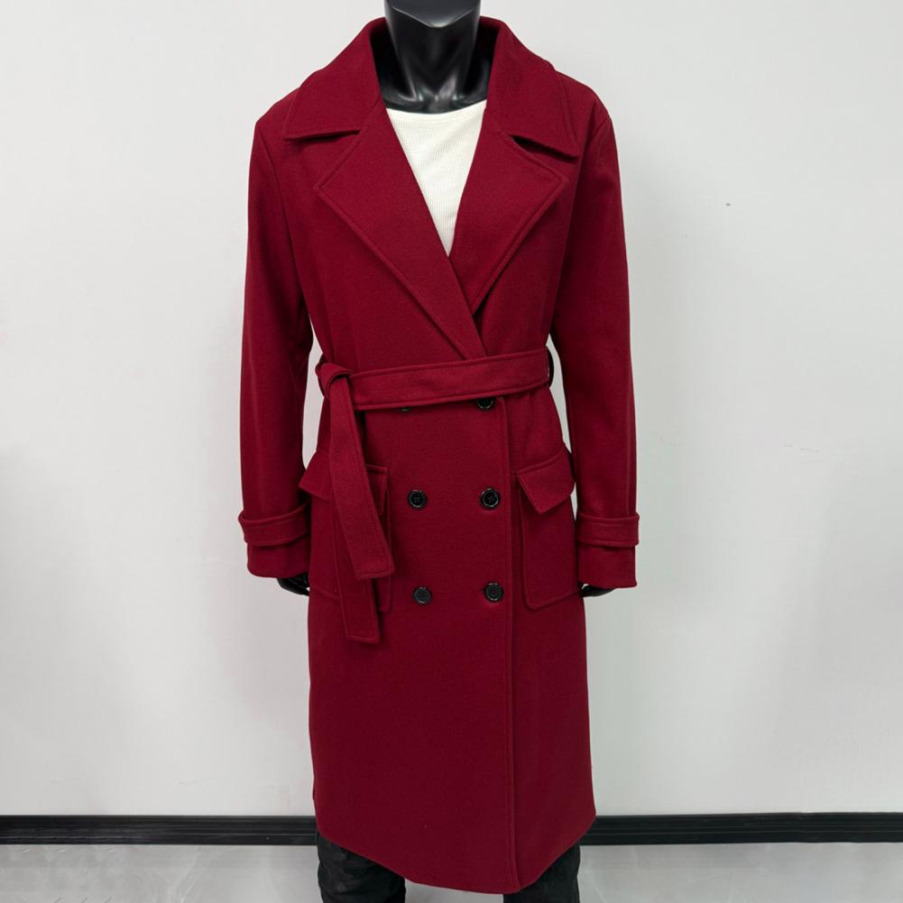 Wool Coat Peacoat - Kadın Ceket Kadın Kemerli Klasik Yaka