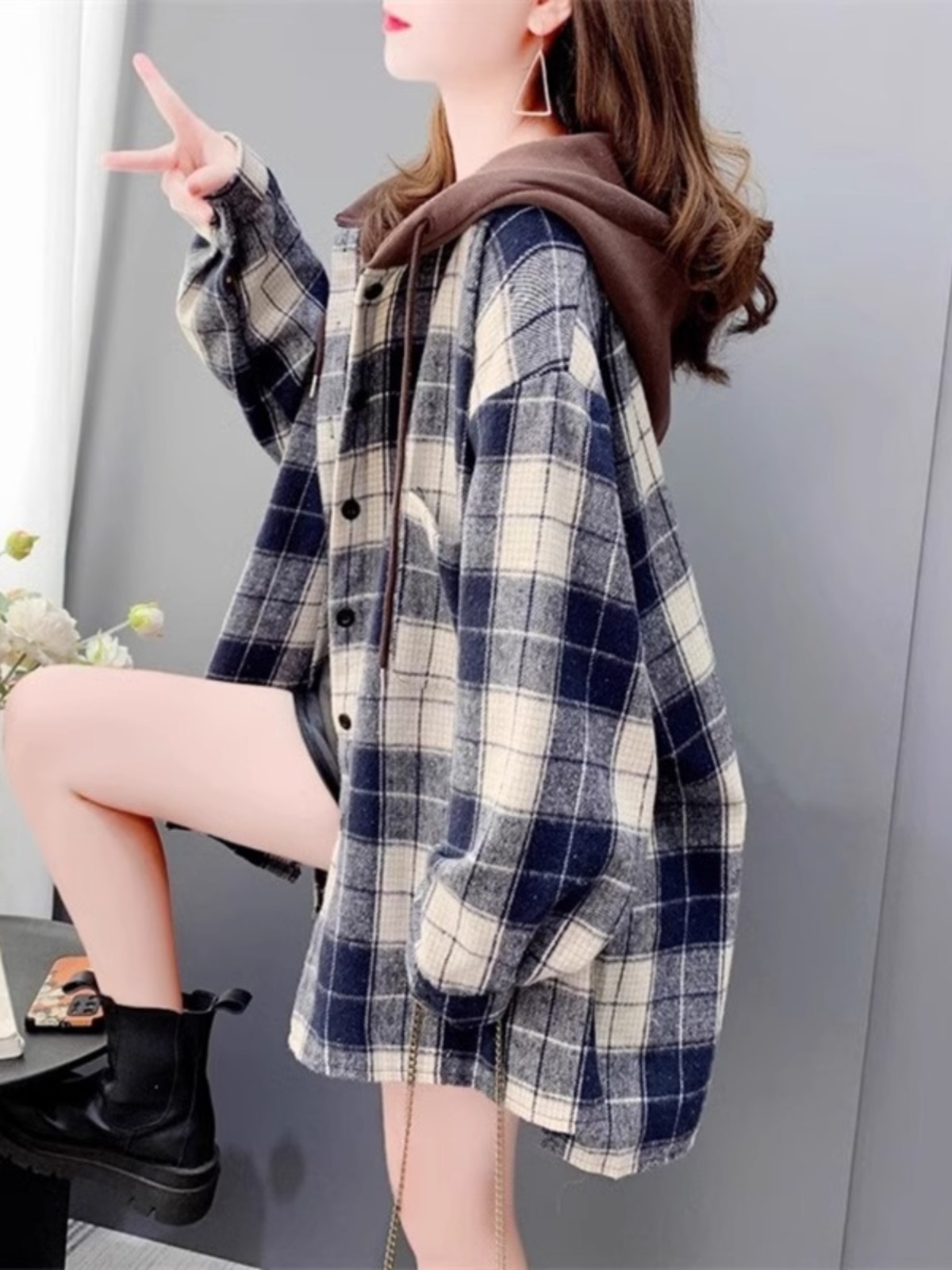 Kadın Büyük Beden Ekose Flanel - Flannel Shirt Lined incelemesi ve fiyatı