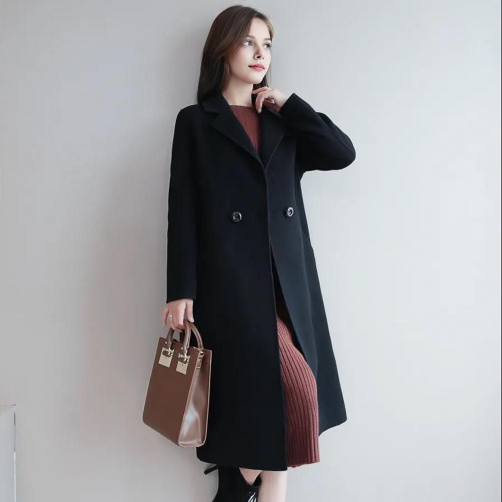 Kadın Yün Ceket Tek Renk Uzun  - Wool Coat Peacoat incelemesi ve fiyatı