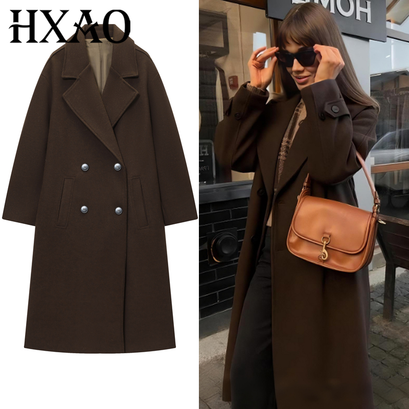 HXAO Kadın Ceket Kahverengi Tü - Wool Coat Peacoat incelemesi ve fiyatı