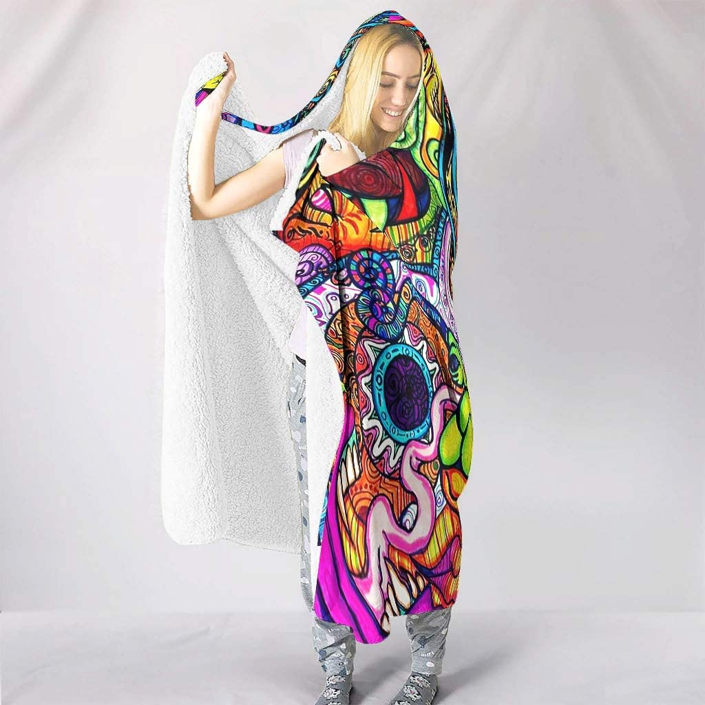 Soyut Parlak Trippy Gökkuşağı  - Sherpa Hoodie Fleece incelemesi ve fiyatı