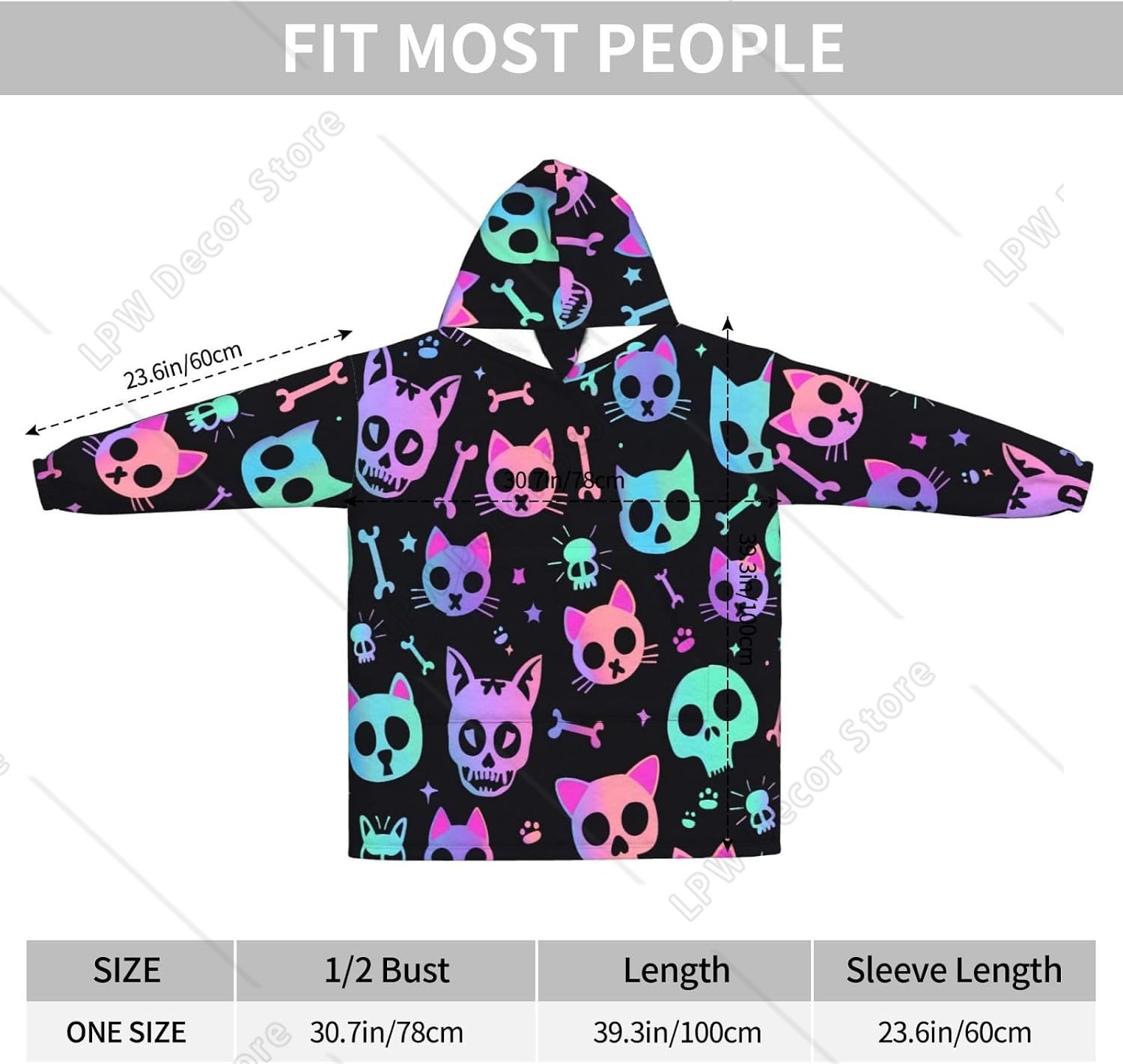 Kedi Kafatası Kemikleri Desenl - Sherpa Hoodie Fleece incelemesi ve fiyatı
