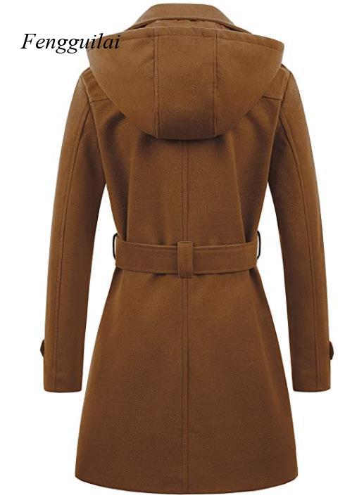 Kadın Siyah Kapüşonlu Kruvaze  - Wool Coat Peacoat incelemesi ve fiyatı