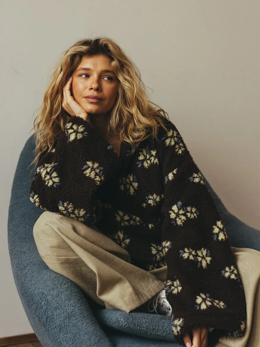 Sonbahar Kış Kadın Sherpa Çiçe - Sherpa Hoodie Fleece incelemesi ve fiyatı