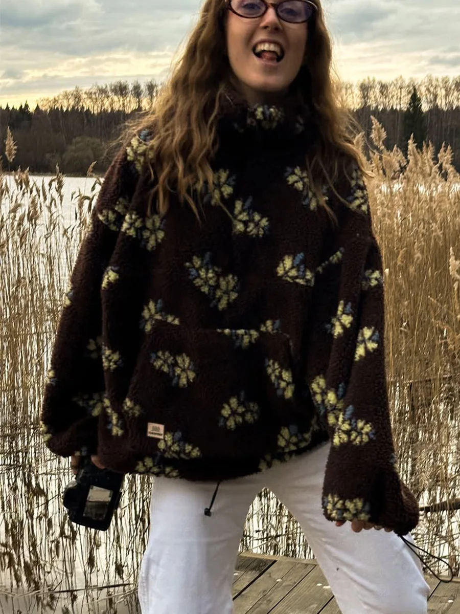 Sonbahar Kış Kadın Sherpa Çiçe - Sherpa Hoodie Fleece incelemesi ve fiyatı