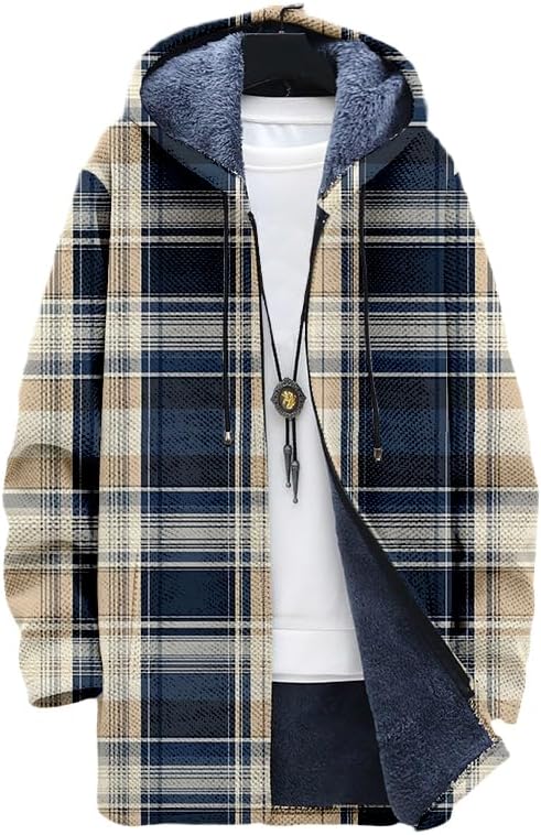 Erkek Ekose Desenli Büyük Bede - Sherpa Hoodie Fleece incelemesi ve fiyatı
